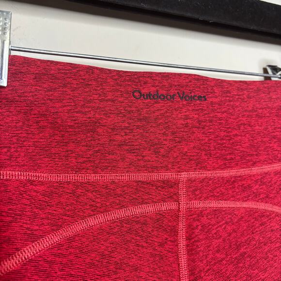 Outdoor Voices red high waist biker shorts activewear gym workout women's small - Picture 6 of 6